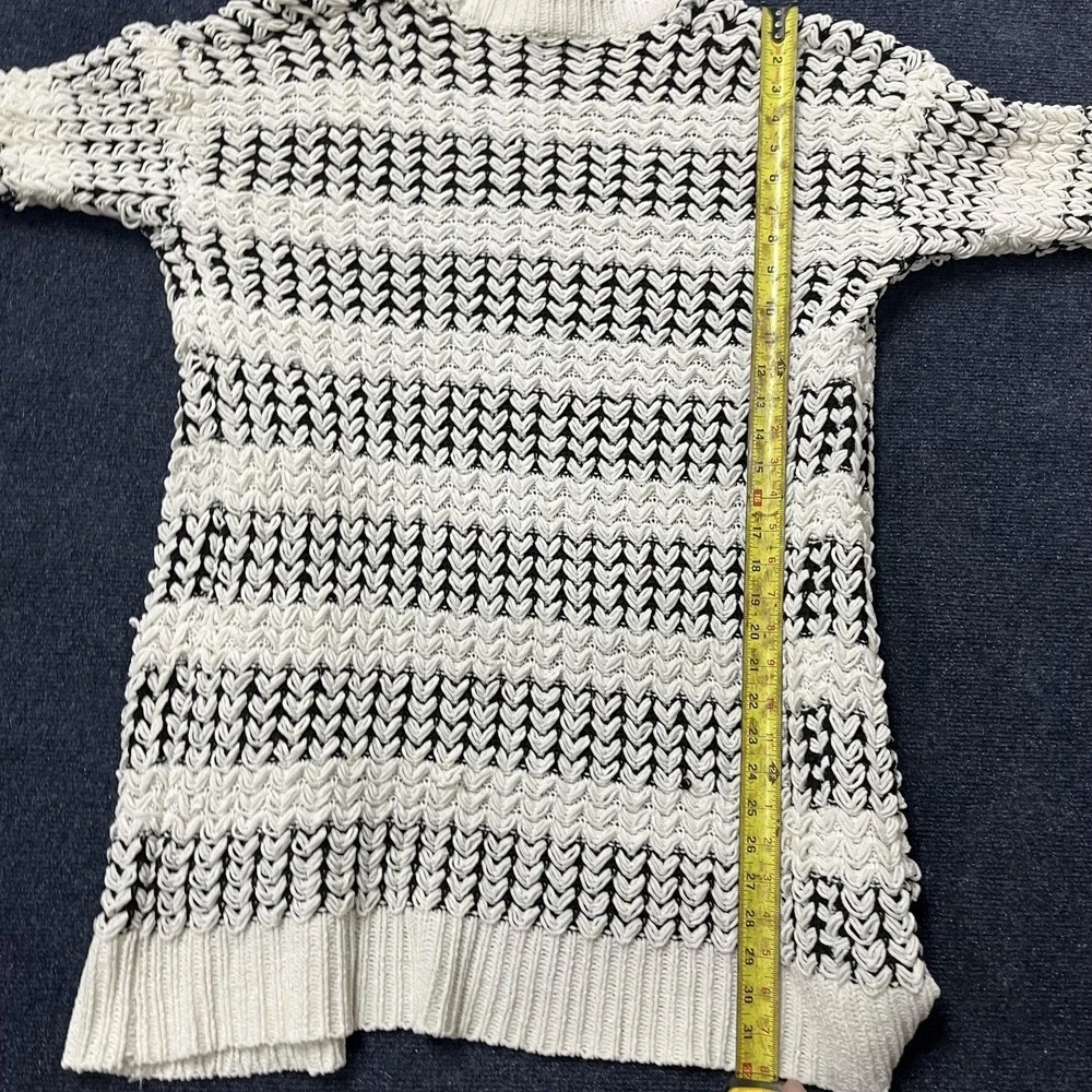 Sienna‎ Sky Cardigan Women's Large Black White Loose Knit Warm Chunky Sweater